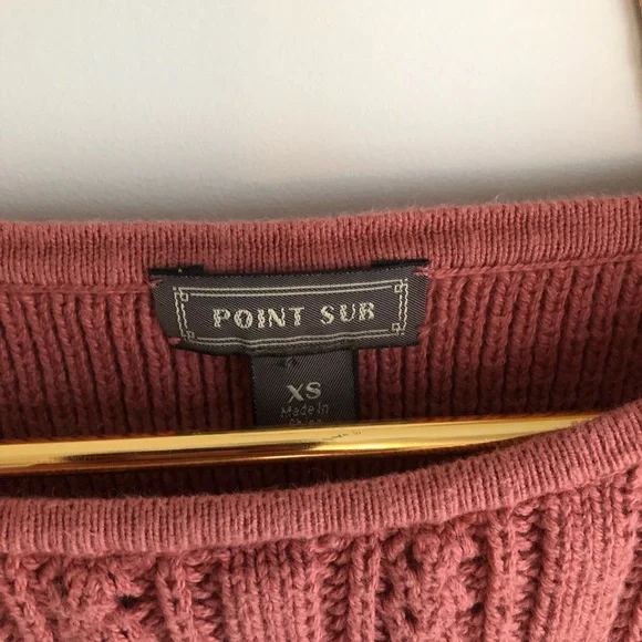 pink hand made cotton crop oversized jumper sweater - Picture 4 of 5